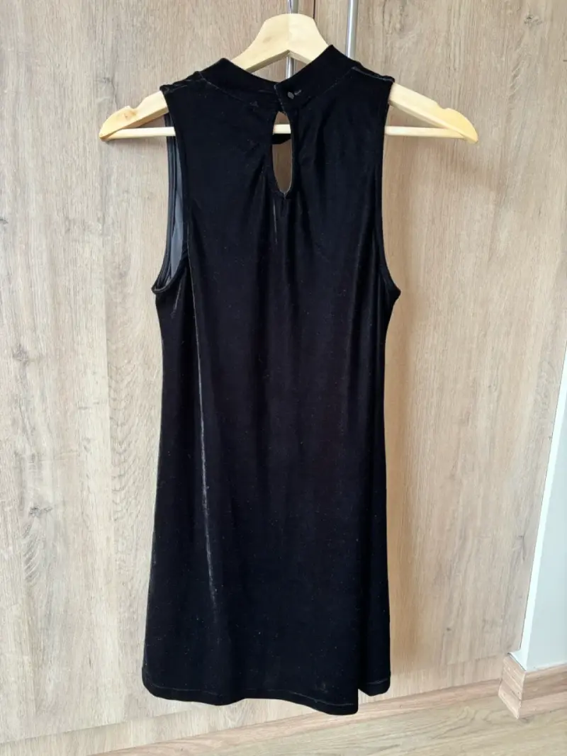 Vestido negro terciopelo sin mangas Index XS - 3