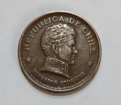 Moneda antigua de 50 centavos de 1942 Chile Cobre - miniatura 2