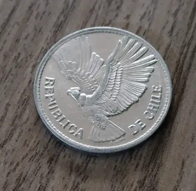 Moneda antigua de 5 pesos medio cóndor 1956 - miniatura 2