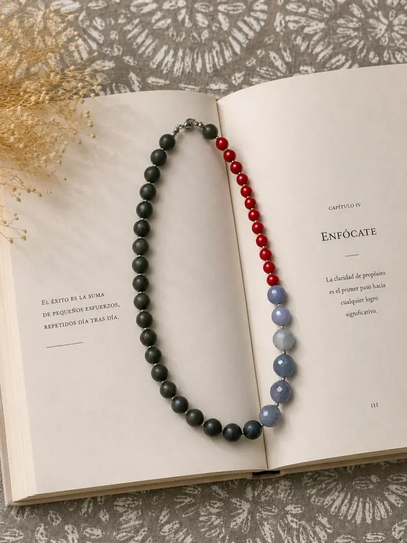 Collares de piedras naturales multicolor elegante