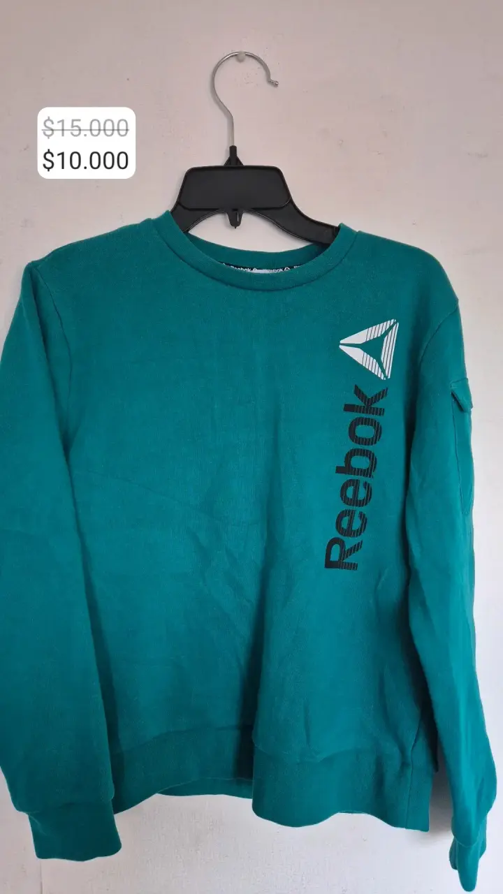 Polerón Reebok verde unisex