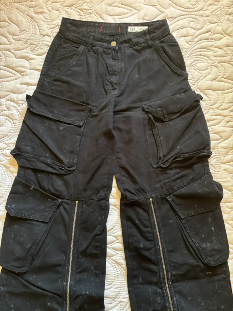 Pantalones cargo negros ZARA xs - 3