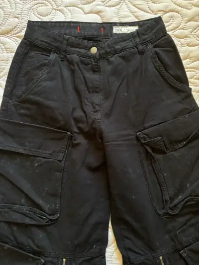 Pantalones cargo negros ZARA xs - miniatura 5