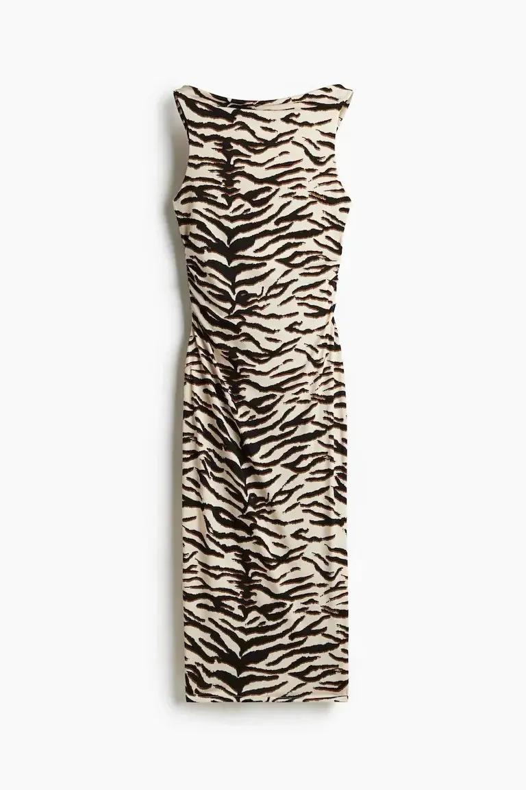 Vestido ajustado con estampado animal print - 1