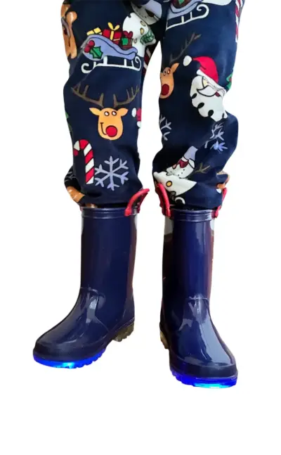 Botas de lluvia infantiles unisex con luces LED - miniatura 1