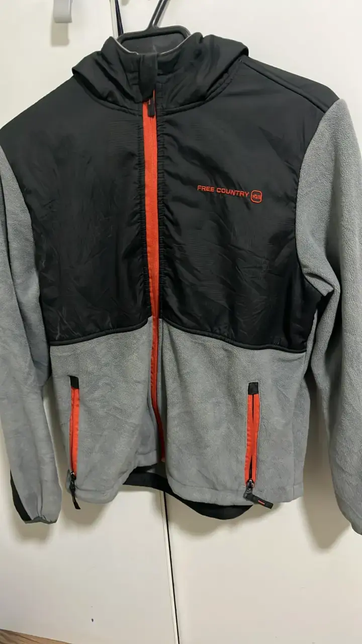 Chaqueta Free Country polar gris y negra - 1