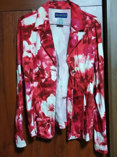 Blazer azul de lunares para mujer - miniatura 2