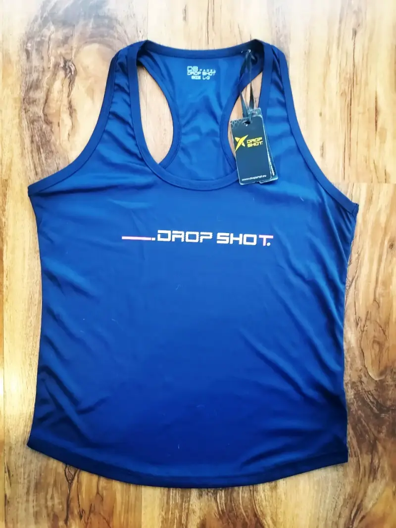 Polera deportiva azul Drop Shot para mujer