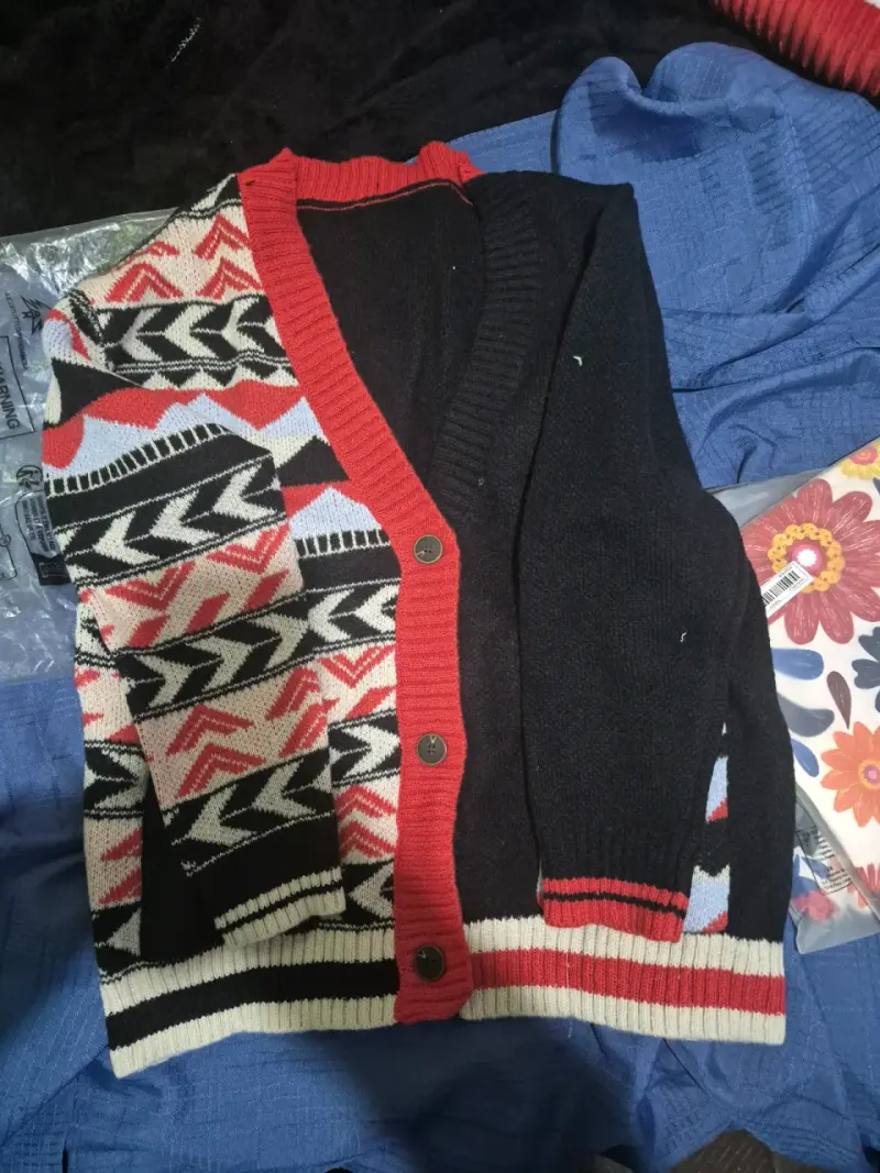 Cardigan de punto con diseño geométrico - 3
