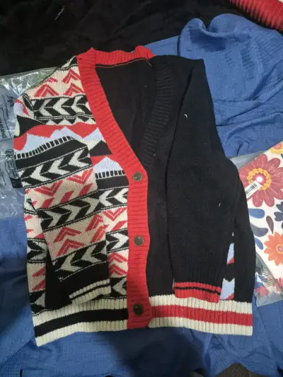 Cardigan de punto con diseño geométrico - miniatura 3