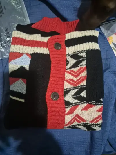 Cardigan de punto con diseño geométrico - miniatura 4