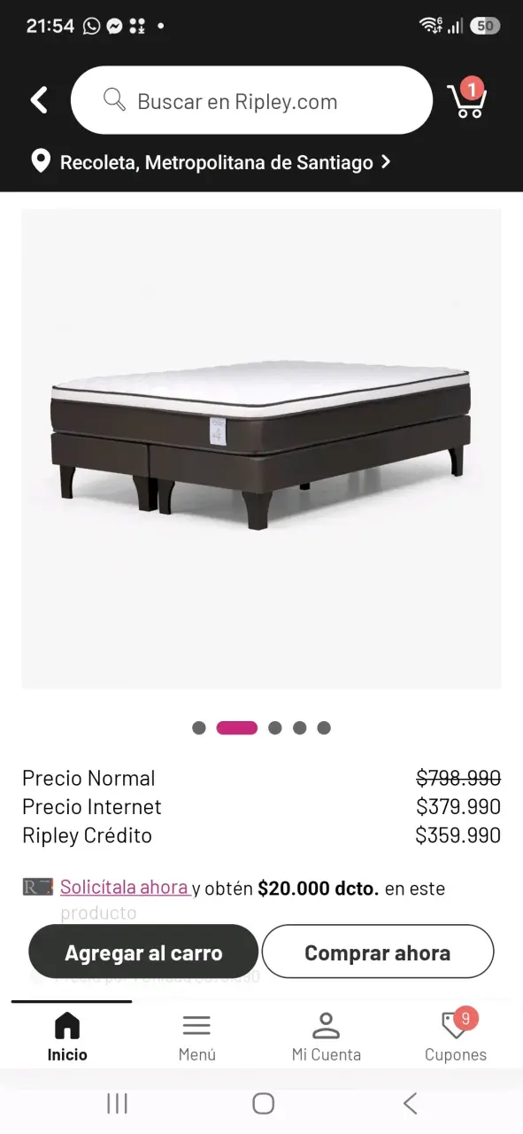 Cama Europea Rosen 2 Plazas con Base Dividida - 2