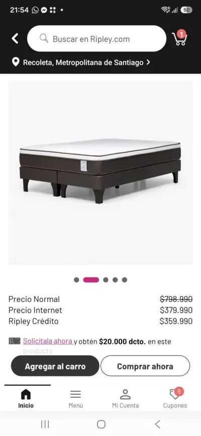 Cama Europea Rosen 2 Plazas con Base Dividida - miniatura 2