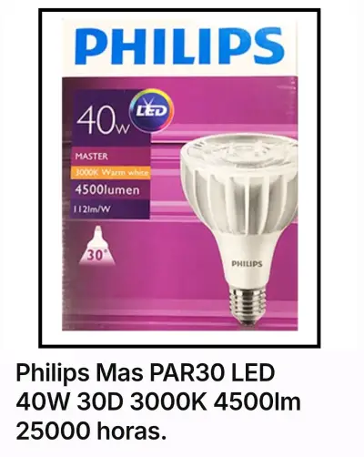 FOCO  LED Philips PAR30 40W 3000K 4500lm - miniatura 1