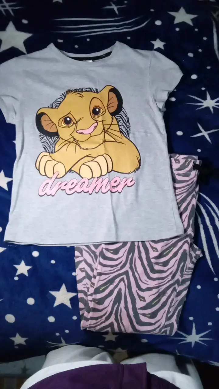 Pijama infantil Simba Dreamer gris y rosa
