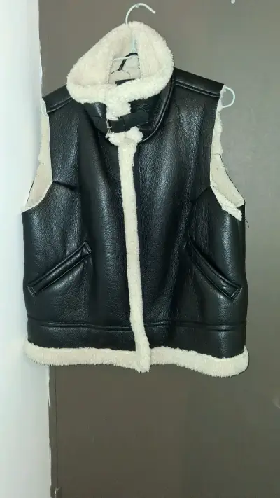 Chaqueta de cuero sintético c forro de lana Foster - miniatura 3