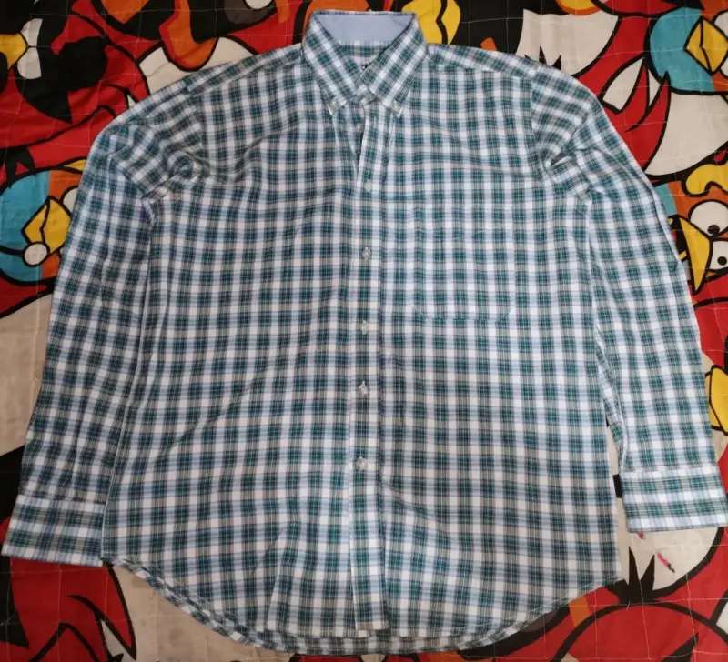 Camisa a cuadros de hombre en tonos azules - 1