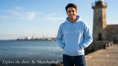 Polerón azul claro con capucha para hombre - miniatura 3