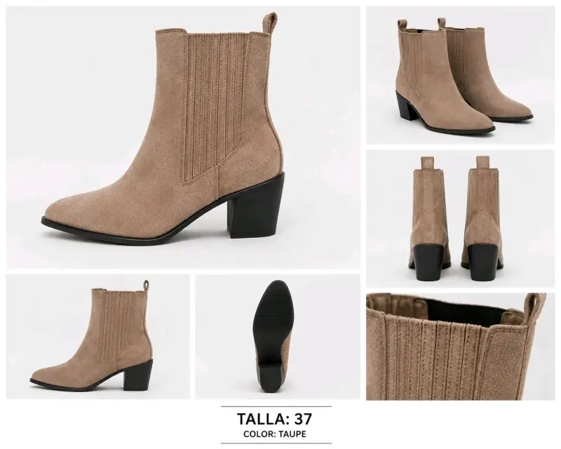 Botines de mujer color taupe talla 37 - 1