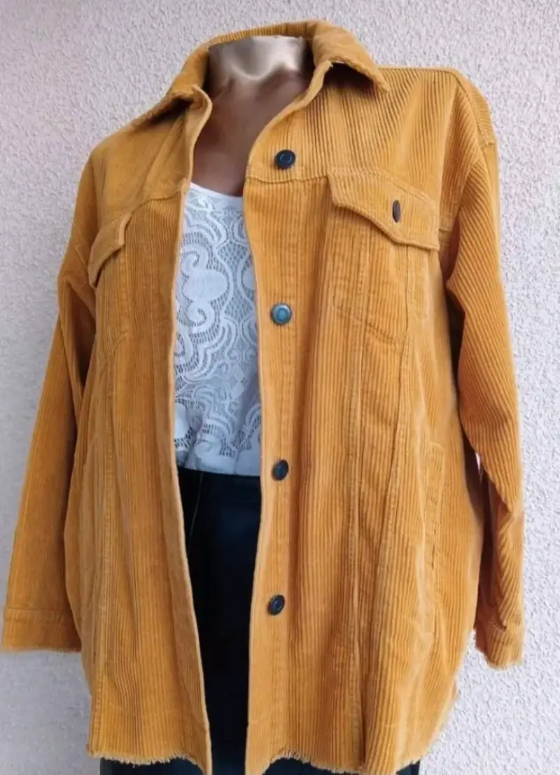 Chaqueta de pana mostaza para mujer - 1