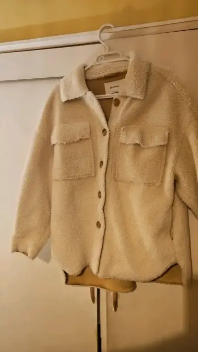Chaqueta de lana beige para mujer - miniatura 1