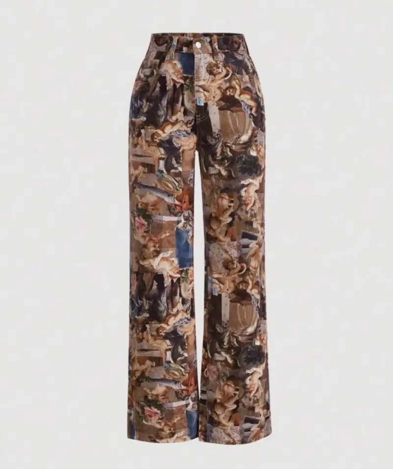 Pantalones estampados de arte renacentista - 1