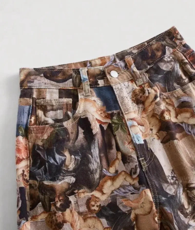Pantalones estampados de arte renacentista - 3