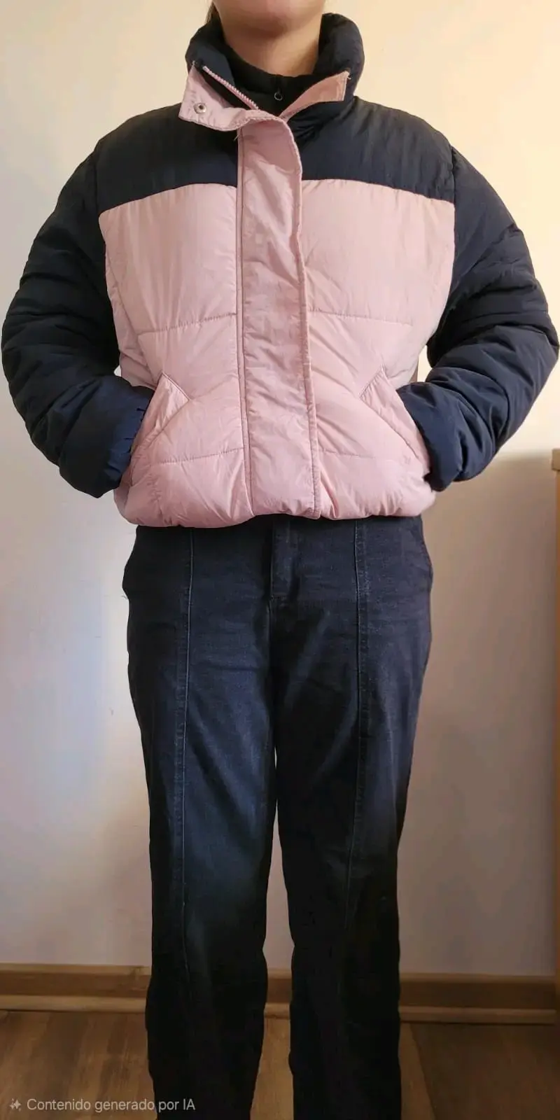 Chaqueta acolchada bicolor para mujer - 1