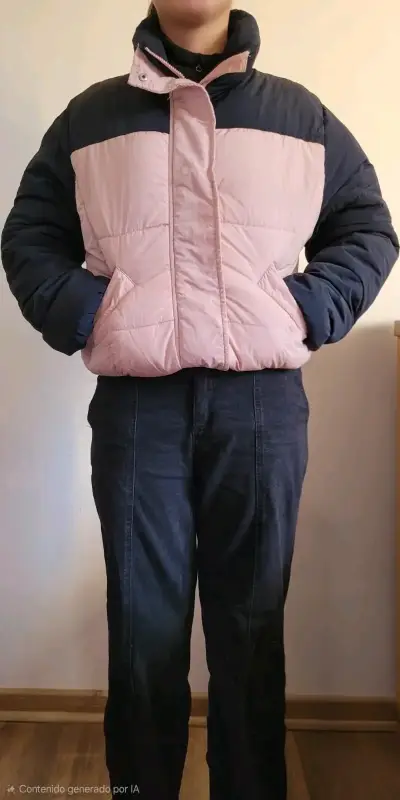 Chaqueta acolchada bicolor para mujer - miniatura 1