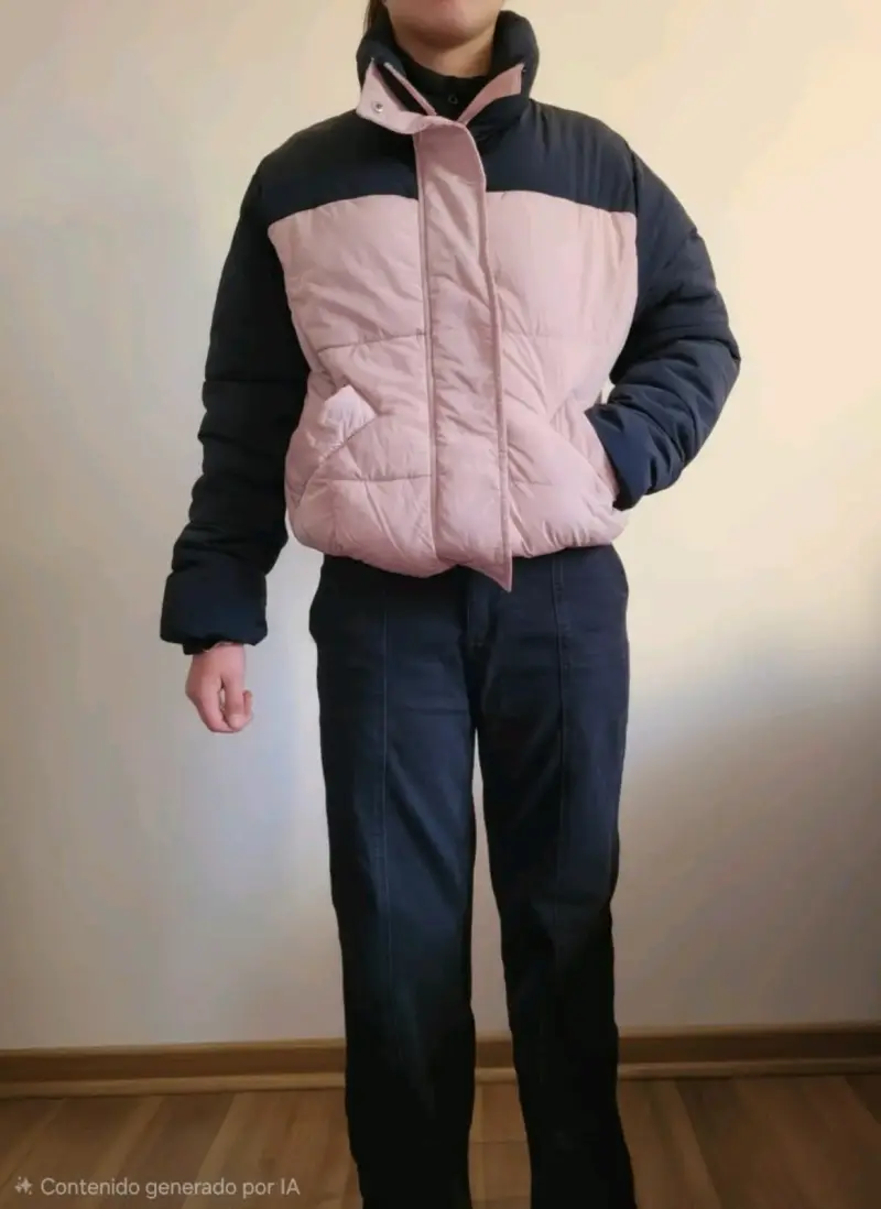 Chaqueta acolchada bicolor para mujer - 2
