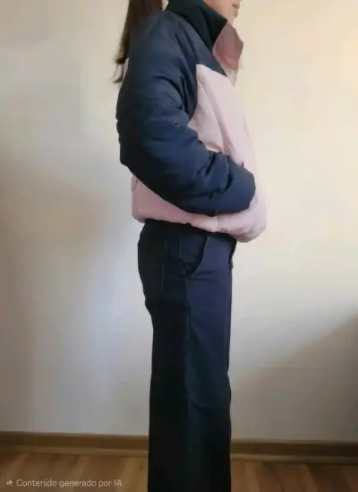 Chaqueta acolchada bicolor para mujer - miniatura 3