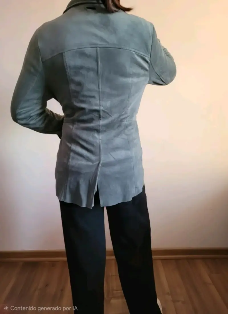 Chaqueta de gamuza verde con bolsillos - 3