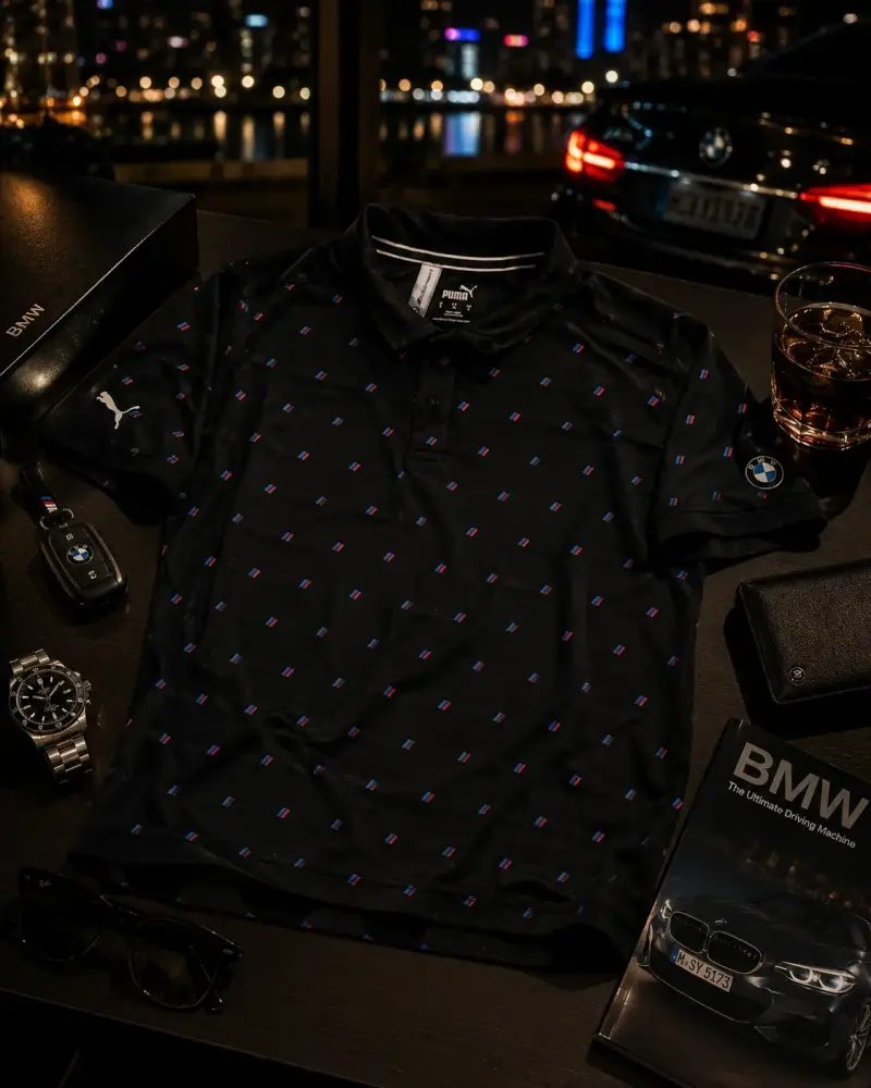 Polera Polo Negra Puma BMW para Hombre - 1