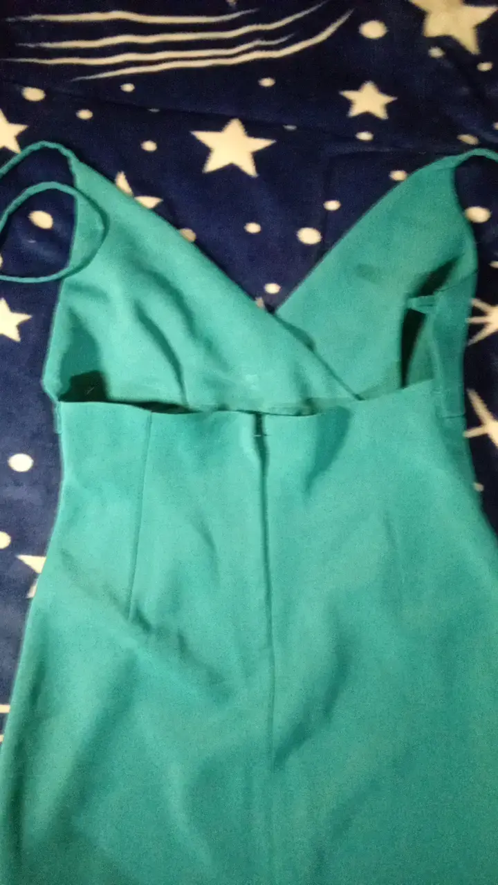 Vestido corto azul turquesa con tirantes - 2