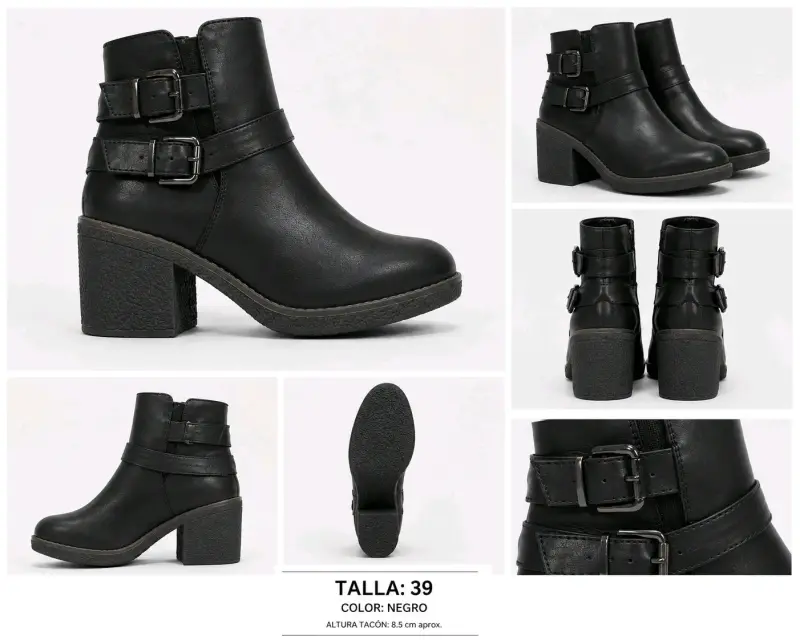 Botines negros con hebillas talla 39