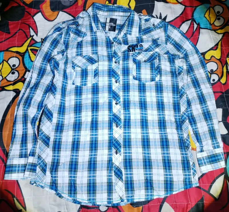 Camisa Hombre Pitman Design Cuadrillé Azul - 1