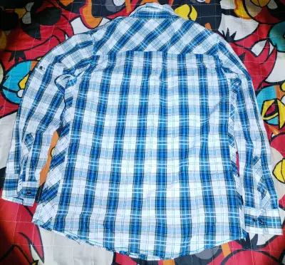 Camisa Hombre Pitman Design Cuadrillé Azul - miniatura 2