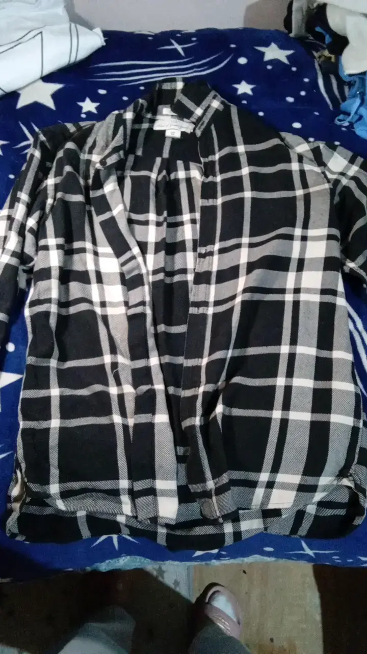 Camisa de franela a cuadros para hombre - 1