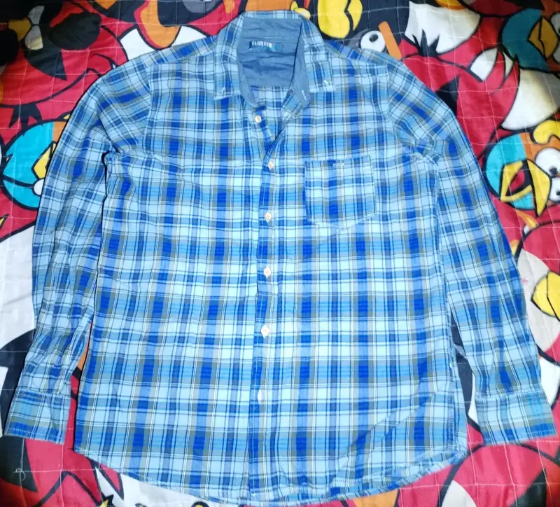 Camisa Cuadrillé Azul Hombre - 1