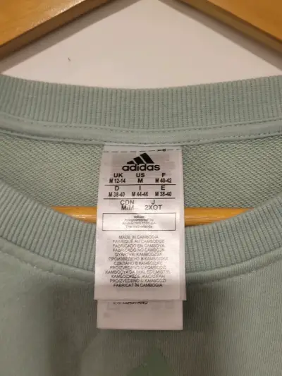 Polerón Adidas verde menta con mangas blancas - miniatura 2