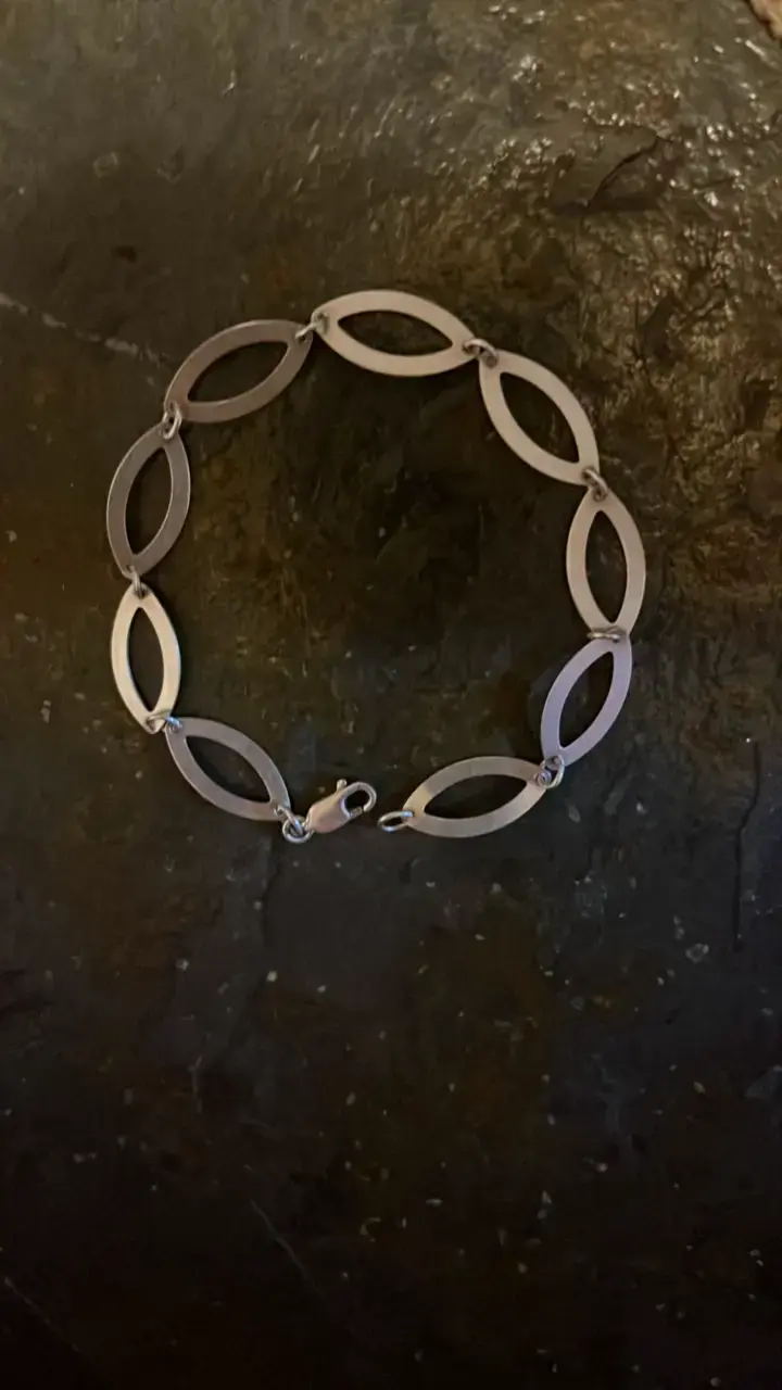 Pulsera de plata diseño ovalado 18cm - 1