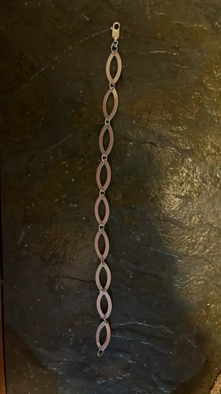 Pulsera de plata diseño ovalado 18cm - 2