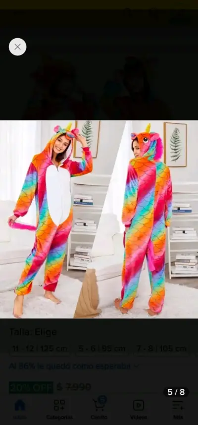 Pijama Entero Unicornio Multicolor para Mujer - miniatura 1