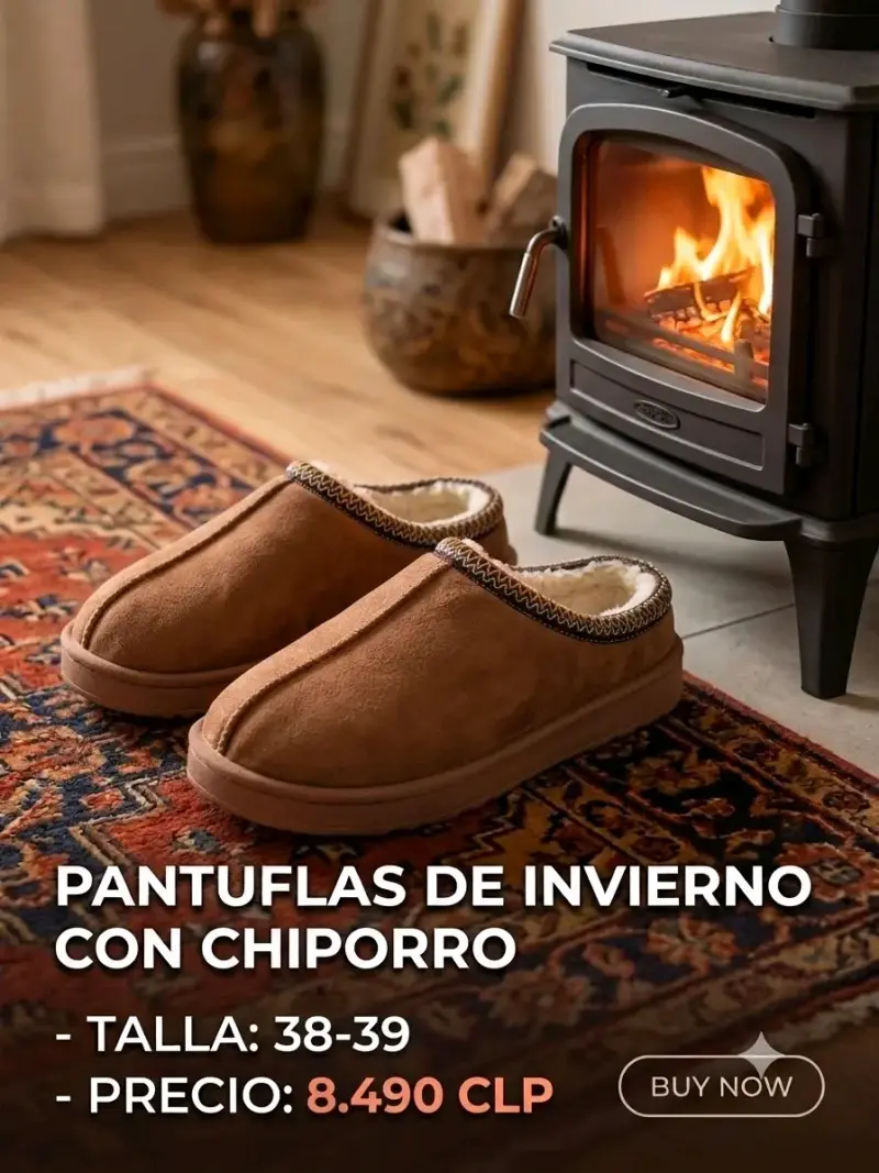 Pantuflas de invierno con chiporro talla 38-39