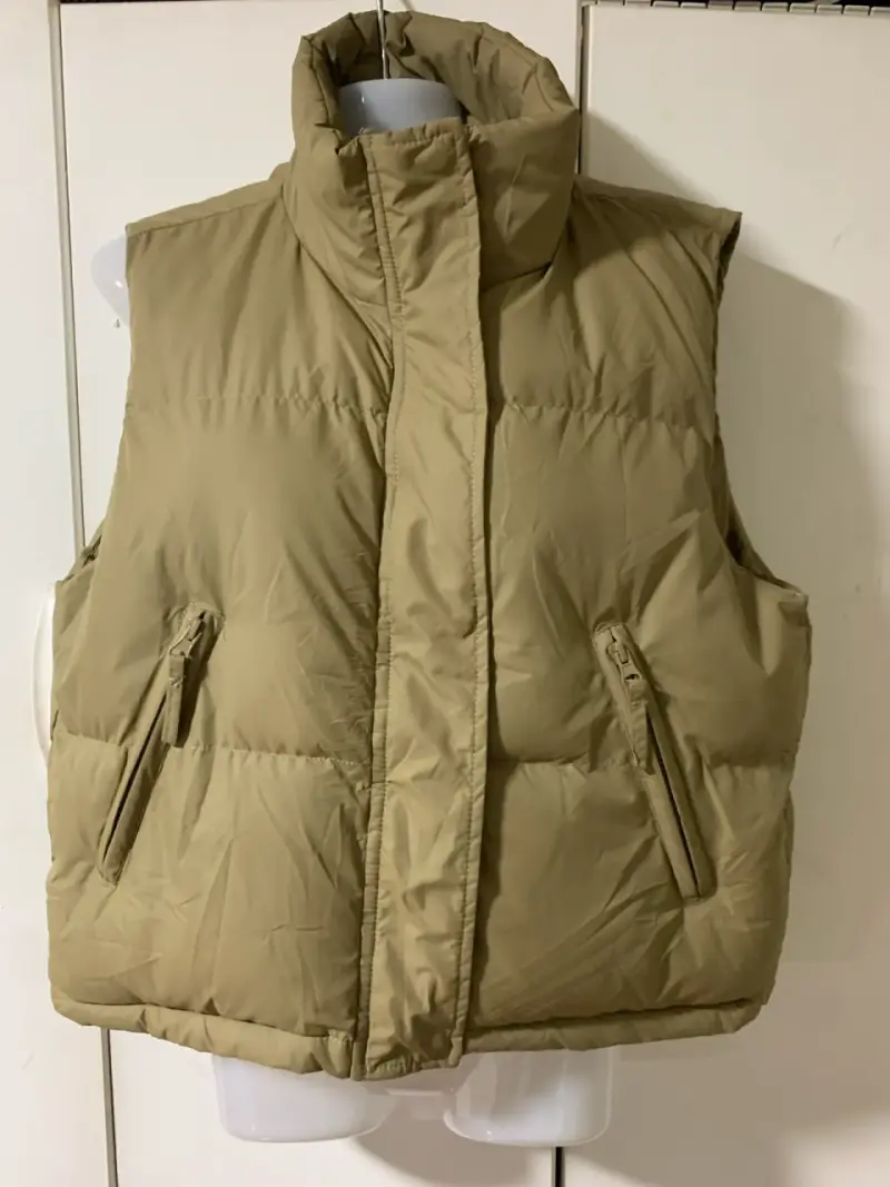 Chaleco acolchado sin mangas beige - 2