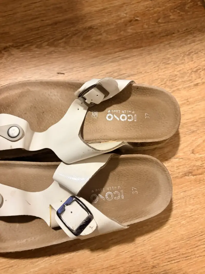 Sandalias blancas de corcho para mujer - 2