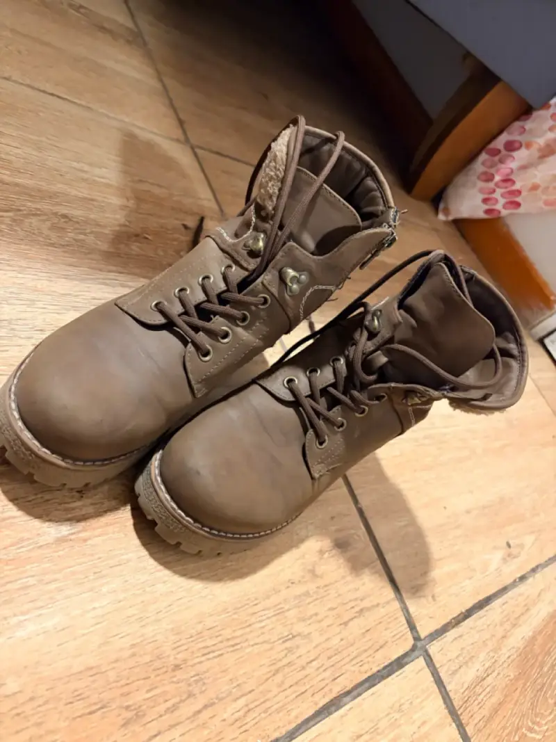 Botas de cuero marrón para hombre - 1