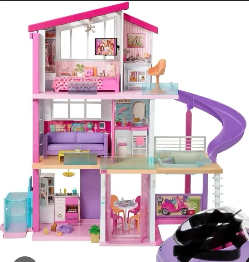 Casa de muñecas grande con tobogán y accesorios - 2