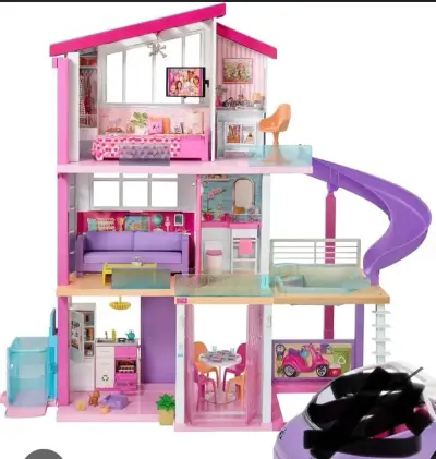 Casa de muñecas grande con tobogán y accesorios - miniatura 2