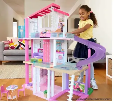 Casa de muñecas grande con tobogán y accesorios - miniatura 3
